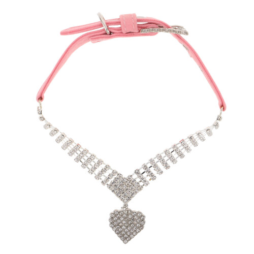 1Collier Élégant Pour Chat Avec Pendentif Rose En Polyester Doux