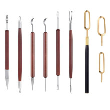 Ensemble de 7 Outils de Sculpture en Argile et Poterie, en Acier Inoxydable à Double Extrémité, avec Lames Cannelées.