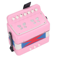 Pink 7-Tasten-Kinderknöpfarde mit 2 Basstöpfen, Einfach zu spielen, Musikinstrument