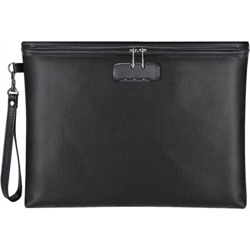 Fireproof Document Bag with Lock, with Zipper Closure, Storage Pouch for A4 Letter Size Document, Cash,Cell Phone,Tablet
