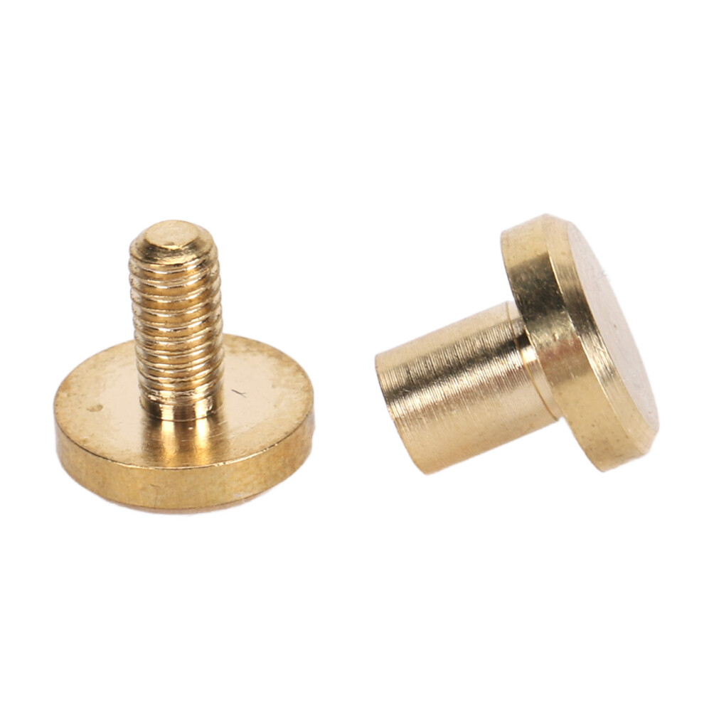 50Pcs Brass Flat Head Rivets & Screws Set For Leather Bookbinding 8X8mm 9421384612695