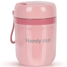 3Stk Isolier-Frühstücksbecher Rosa Mit Löffel Und Deckel