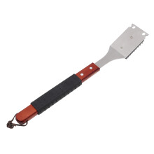 4Stk Barbecue Grillbürste Holzgriff Dunkelrot Für Außen