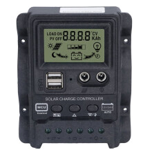 Controlador Solar USB Dual con Pantalla LCD ABS, Controlador de Carga PWM, Control de Luz, 12 V/24 V