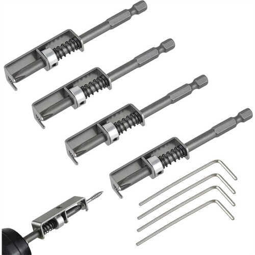 4 Pcs Spring-Loaded Screw Holder Bit,Anti-Drop Operation Bit Holder,Single-Hand Screwdriver Bit Drive Guide Drill Bit