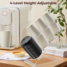 Acrylic Cup and Lid Holder, Adjustable Coffee Cup Holder Organizer Disposable Cup Dispenser Stand Countertop for Coffee