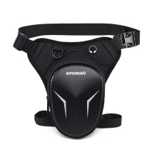 Bolsa Impermeable para Pierna de Motocicleta con Conector para Auriculares, Correa de Hombro Ajustable y Compartimento Doble con Cremallera.