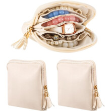 2 Pcs Small Travel Jewelry Case for Women Gift, Jewelry Pouch Organizer Bag with Zipper, for Rings, Necklaces