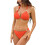 Women'S Printed Halter Tie Back Bikini Swimsuit Flattering Coverage Two Piece Bathing Suit Orange M 1