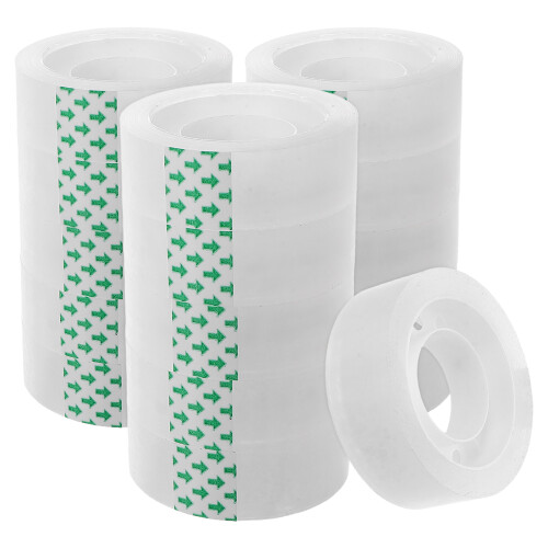 48Rolls Transparent Office Tape Bopp Clear Sticky Tape Multi-Purpose