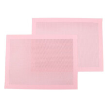 Esteras Perforadas para Hornear,2 Piezas Estera de Silicona Rosa para Media Hoja,Revestimientos de Horno Reutilizables Antiadherentes para Hacer