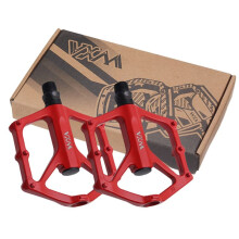 VXM Lot de 2 Pédales de Vélo Ultralégères en Alliage D'Aluminium Antidérapant pour BMX, VTT, Vélo de Route, Rouge