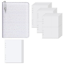 Hardcover Sticker Organizer Binder Reusable A5 Holographic Sticker Book Collecting Album Storage Book with 30 Pages C