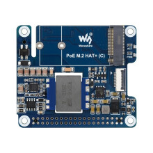 Waveshare for Raspberry Pi 5 PCIe to M.2 Adapter with PoE Expansion Board Supports NVMe Protocol PoE M.2 HAT+ (C) Adapter Board