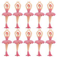 10Pièces Figurines Miniatures Ballerines Roses Pour Décoration Ballet