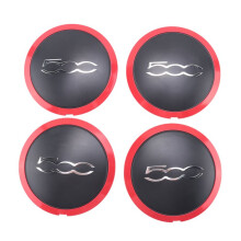 4Pcs 133mm Hubcap for  500 Wheel Centre Hub Caps Emblem Sticker 68078419AC 68078421AC 51884863 Red