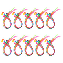 60Pièces Postiches Tresses Multicolores Enfant Extensions Clipées Fête