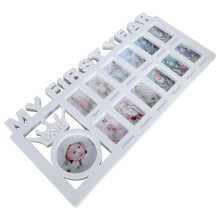 2St Wit Mijlpaal Fotolijst Baby 12 Maanden Kunststof Decoratief
