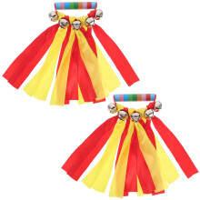 1Pair Durable Fabric Kids Handbells with Rhythmic Gymnastics Ribbon