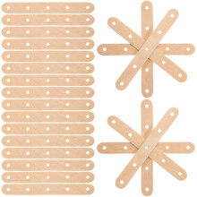 300Pièces Bâtonnets En Bois Kaki Avec Trous Pour DIY
