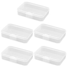 25Pcs Small Plastic Storage Boxes White Durable Reusable with Lids