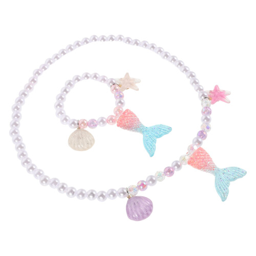 2Ensembles Ensemble Bijoux Sirène Pour Filles En Résine