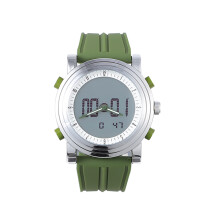 2Stk Outdoor Elektronische Uhr Grün Silikonarmband Für