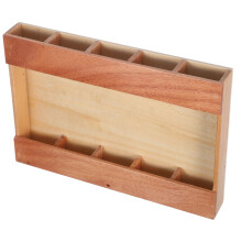 2Pcs Adhesive Wooden Straw Holder for Kitchen Cabinet Door Organizer