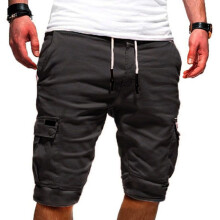 (DarkGray,2XL)Calças shorts cargo masculinas verão casual jogger esporte exército combate treinamento calças