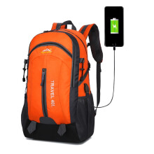 (Orange)40l With Usb Breathable Charging Outdoor Sport Travel Camping Hiking Backpack