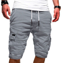 (LightGray,2XL)Mens Cargo Shorts Pants Summer Casual Jogger Sport Army Combat Training Trousers