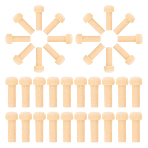 150Pièces Petits Pions Bois Beige Champignon Accessoires Créatifs DIY