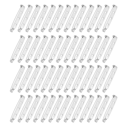 200Pièces Épingles 37Mm Argent Métal Pour Broches