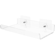 2Pcs White Acrylic Floating Shelves for Bathroom Kitchen Wall Storage