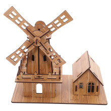 1Ensemble Éolienne Puzzle Bois Bambou DIY Kit Science Décoration