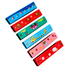 24Pcs Wooden Harmonica for Kids Assorted Color Educational Musical Toy