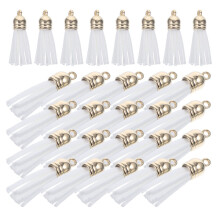 250Pièces Décorations Pompons Blancs Similicuir Pour Sacs Bracelets