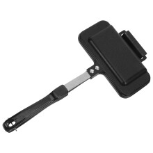 3Pcs Folding Stovetop Sandwich Maker Nonstick Aluminum Skillet Black