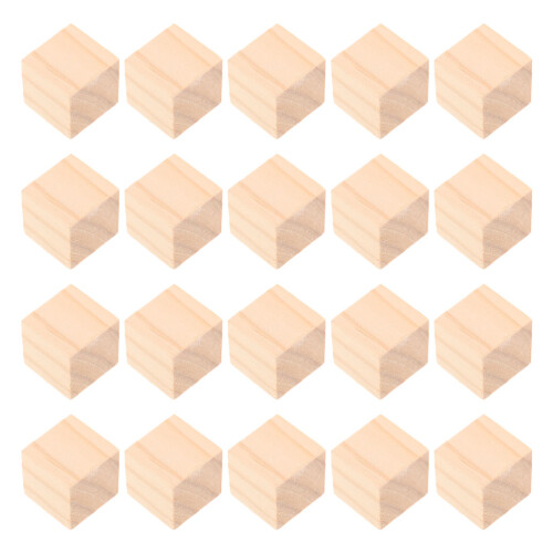 20Pièces Cubes Bois Beige Multiprises - Jouets Éducatifs Bricolage