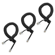 6Pièces Câbles Téléphone Spiralés Noir Pour Fixe