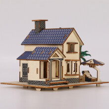 2Pièces Maison Puzzle En Bois Décor Bureau Jouet Éducatif