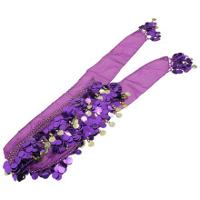 5Pièces Foulards De Danse À Paillettes En Chiffon Violet Pour Danse