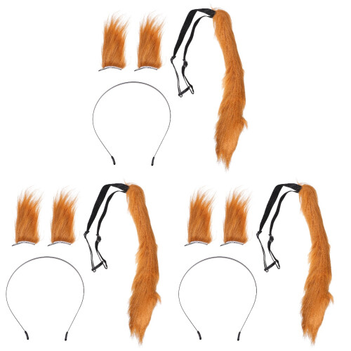 3Sets Plüsch Tiere Haarspange Party Cosplay Deko 2