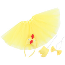 2Stk Hühnchen Kostüm Set Plüsch Headband Tutu Für Party