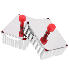 4Pcs Square Stainless Steel Cake Moulds Push Type for Homemade Baking