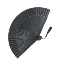 5Pièces Éventails Bambou Noir Pliables Résistant