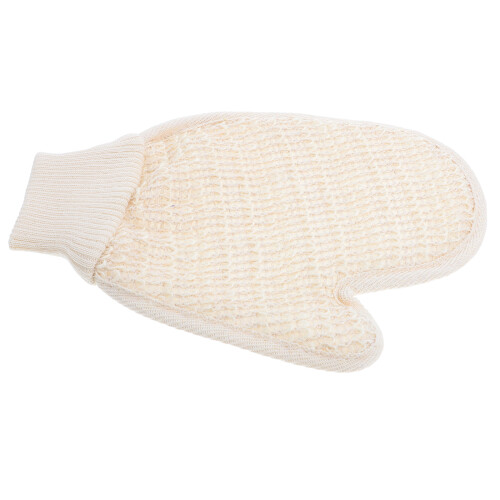 2Pcs Beige Durable Exfoliating Shower Gloves Soft Cotton Bath Mitts