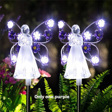 Waterproof Solar Angel Lights Outdoor Angel Fairy Landscape Lights LED Solar Transparent Ground Plug Lights Decoration,B