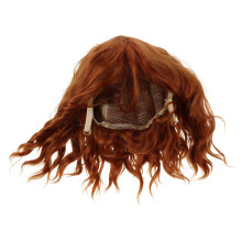 4Pièces Perruques Bob Courtes Orange Bouclées Femme Fête Halloween