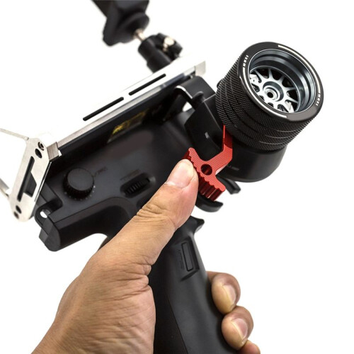 One-Handed Control Transmitter Steering Wheel Trigger Thumb Lever for Flysky Noble NB4 NB4+ Controller Upgrade Black 2